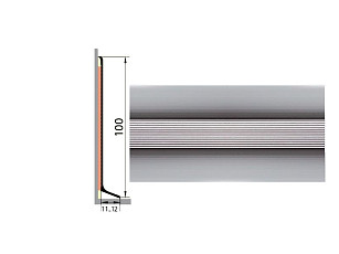 Плинтус Плинтус алюминиевый Русский профиль 100мм АНОДИРОВАННОЕ ПОКРЫТИЕ серебро глянец фото 1 | FLOORDEALER